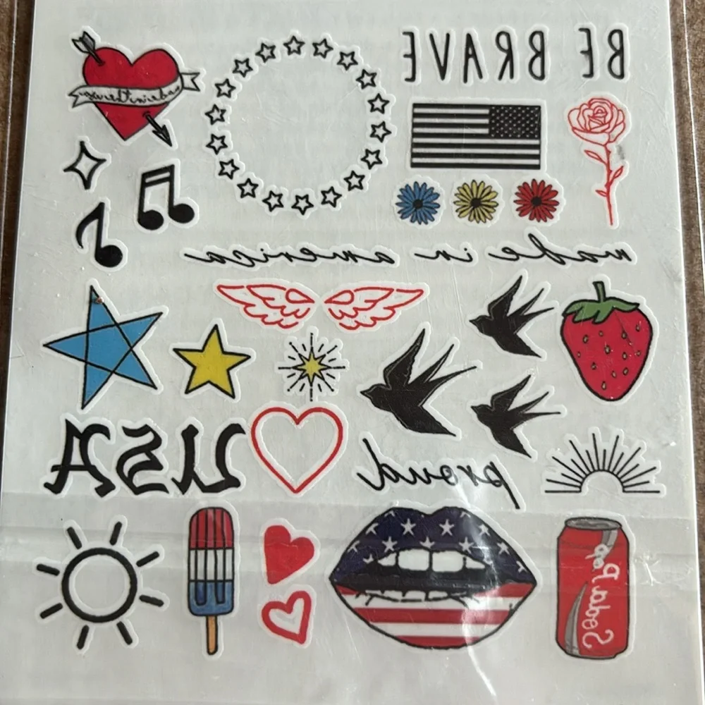 Inked 2 | Temporary Tattoos | Vegan | Hand Drawn Designs Fireworks Food Bundle